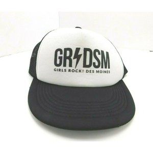 "Girls Rock Des Moines" Womens Iowa Hat Cap Snapback Black White HitWear Brand